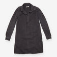 Denim Mini Dress Washed Black Cotton Long Sleeve
