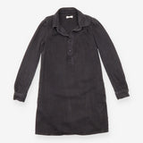 Denim Mini Dress Washed Black Cotton Long Sleeve