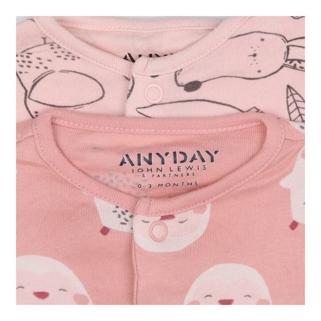Sleepsuits 2pc pink birds outline animals