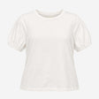 T-Shirt White Organic Cotton Slub Blouson Short Sl