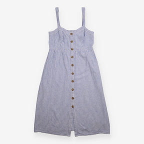 Seraphine Blue White Stripe Linen Button Front Mat