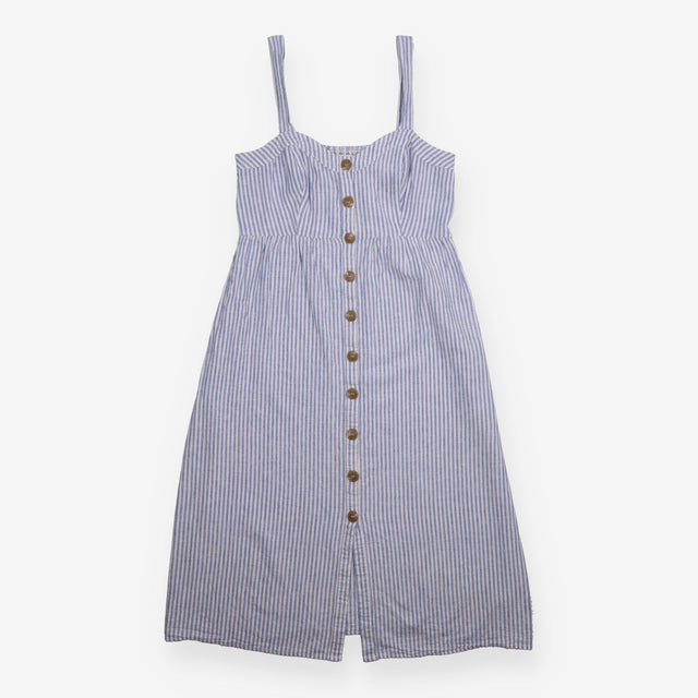Seraphine Blue White Stripe Linen Button Front Mat