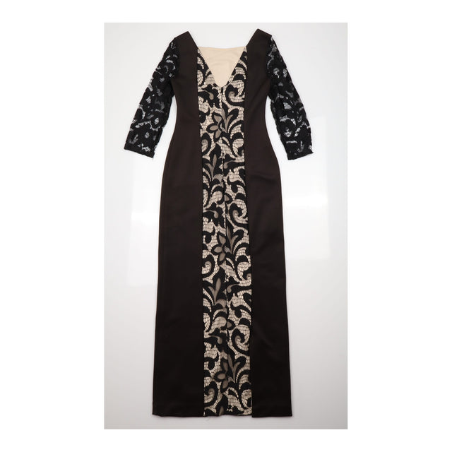 Dress Lace Maxi Black Nude Bodycon 3/4 Sleeve Occa