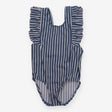 Blue Striped Swimming Costume 