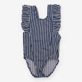 Blue Striped Swimming Costume 