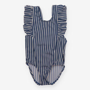 Blue Striped Swimming Costume 