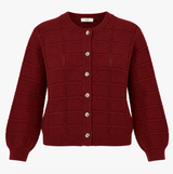 Knit Textured Cardigan Dark Burgundy