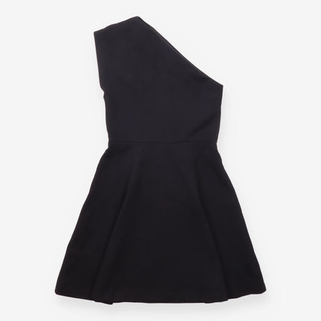 Mini Dress Black One Shoulder Fit and Flare