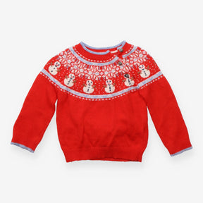 Red Knit Snowmen Jumper