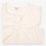 Top Sleeveless V Neck Linen Blend White Embroidere