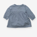 Dress jersey long sleeves blue with sparkle sliver