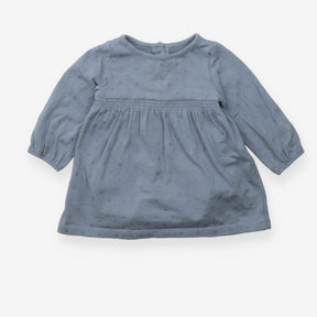 Dress jersey long sleeves blue with sparkle sliver