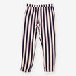 Striped Relaxed Trousers Cream Navy Burgundy