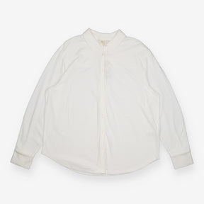 Shirt White Textured Cotton Button Front