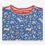 T-shirt unicorn birds flowers print red striped at