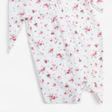 Sleepsuit Collared White with Pink Flowers and Rob