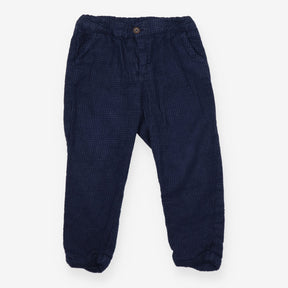 Trousers formal navy small check