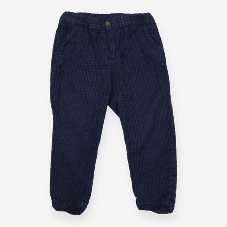 Trousers formal navy small check