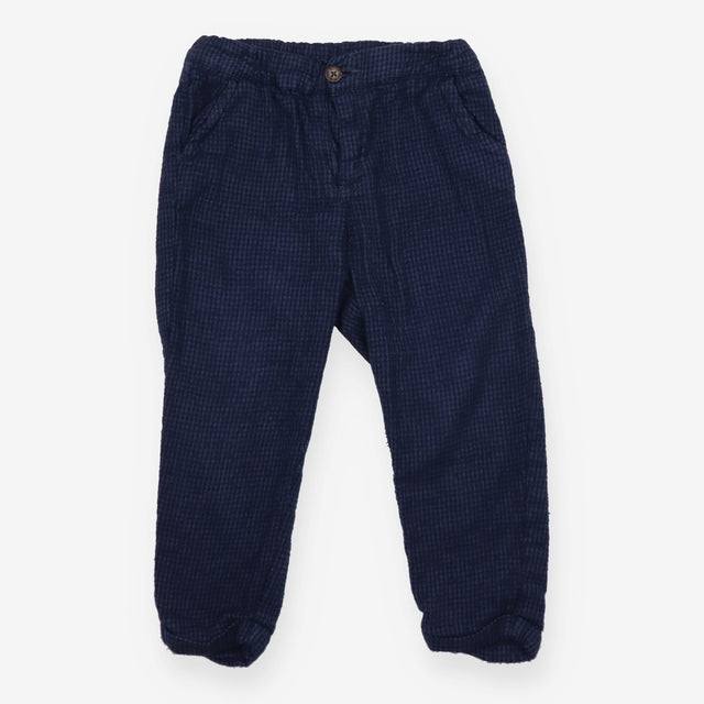 Trousers formal navy small check