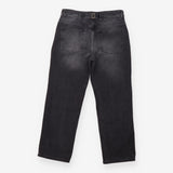 Straight Leg Jeans Washed Black Charcoal Denim