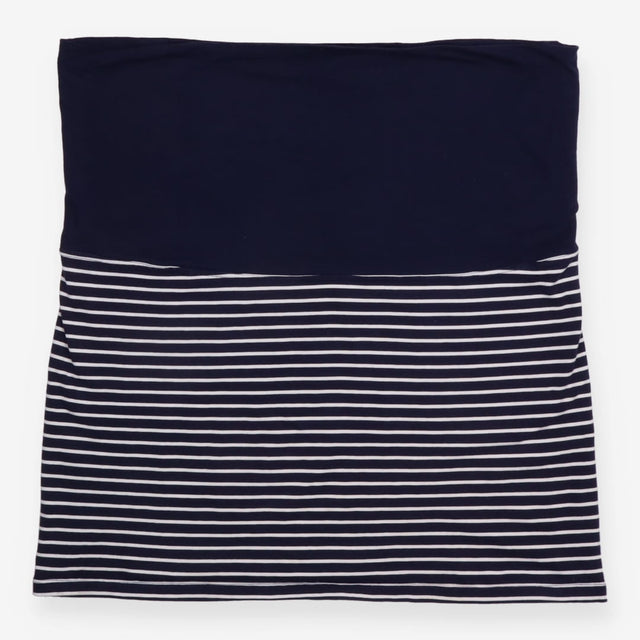 Maternity Skirt Navy White Stripe Over Bump