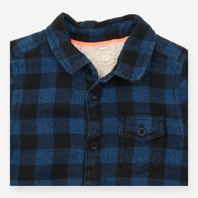 Shacket blue fleece lined