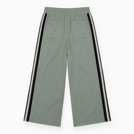 Wide Leg Trousers in Grey with Contrasting Side St