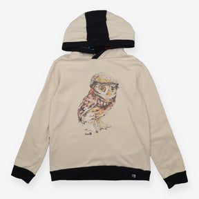 Hoodie cream hatted owl
