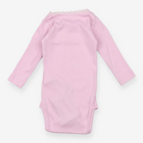 Pink Lace Neck Bodysuit