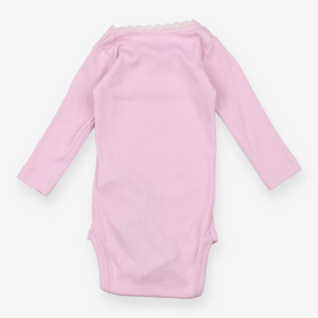 Pink Lace Neck Bodysuit