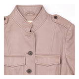 Leather Jacket Taupe Lambskin Four Pocket Utility