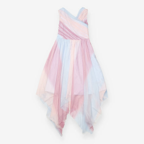 Dress Draped Crossover Bodice Pink, Purple and Lig