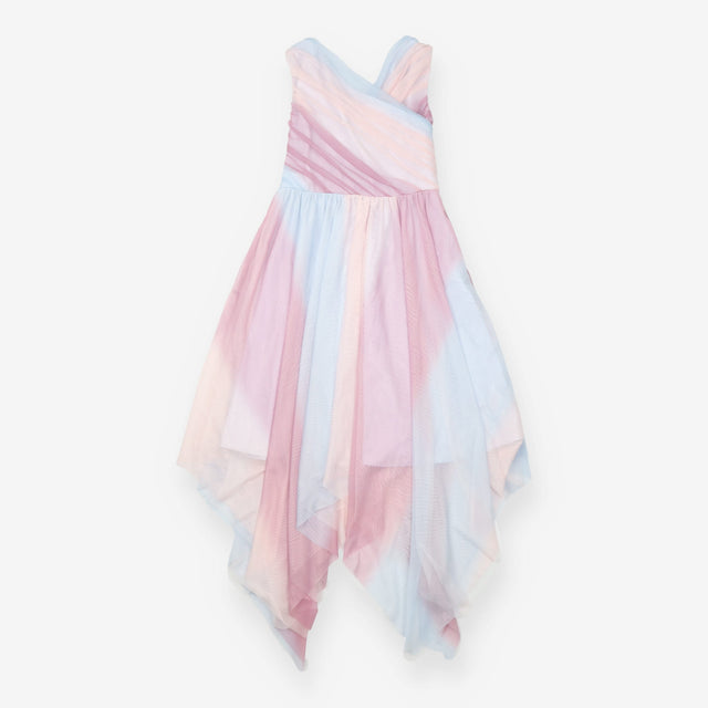 Dress Draped Crossover Bodice Pink, Purple and Lig