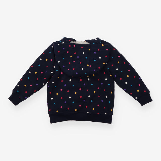 Hoodie Fleece Lined Navy Multicolour Spots