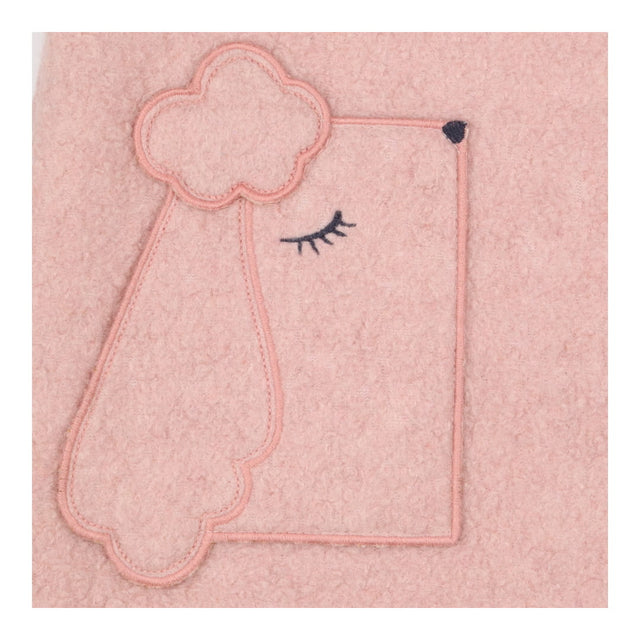 Pink wool dress with poodle pockets