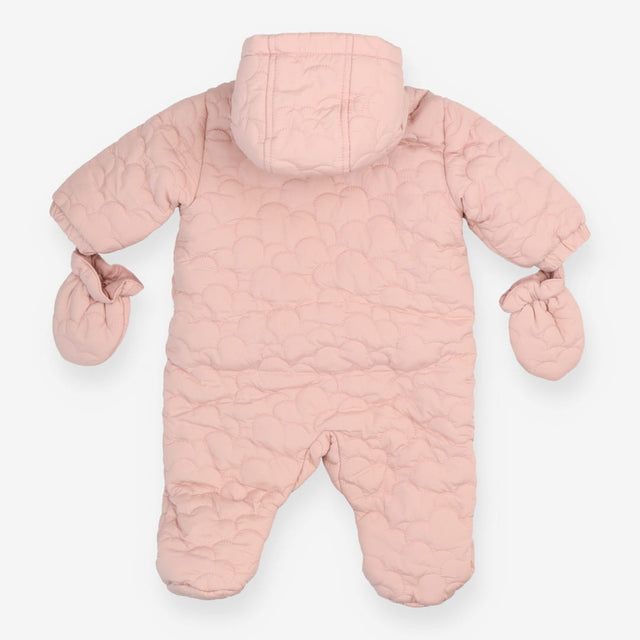 Pramsuit Pink Scallop Pattern with Fleece Lining