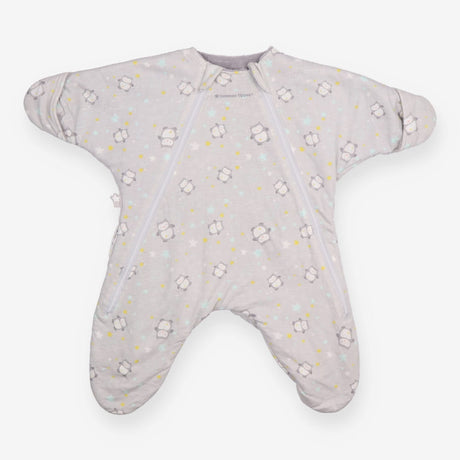 Footed Travel Starsuit grey owl reversible grey 