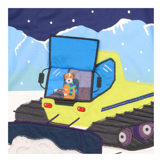 Navy Dog in Snow Plough Long Sleeve