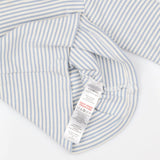 white and blue striped long sleeve 