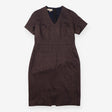 Textured Micro Print Short Sleeve Sheath Dress