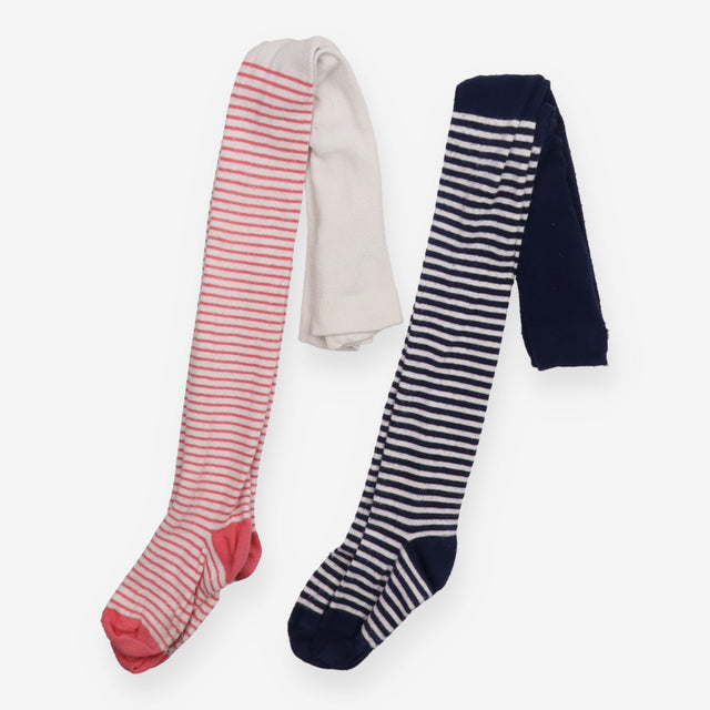 Tights stripe pink navy 2 Pack