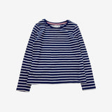 Navy Striped LS Top