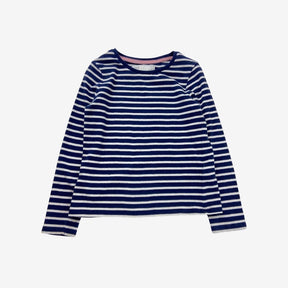 Navy Striped LS Top