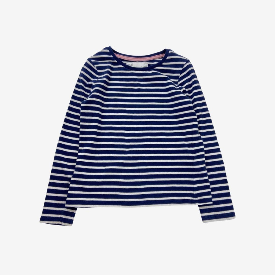 Navy Striped LS Top