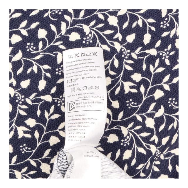 Dress Navy Ditsy Leaf Print Crew Neck 3/4 Sleeve