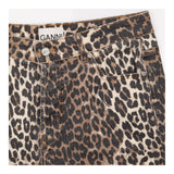 Leopard Print Organic Cotton Straight Leg Jeans