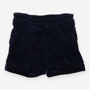 Navy velour shorts tie waist