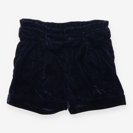 Navy velour shorts tie waist