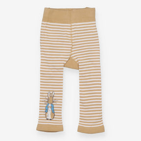 Leggings peter rabbit white and beige striped