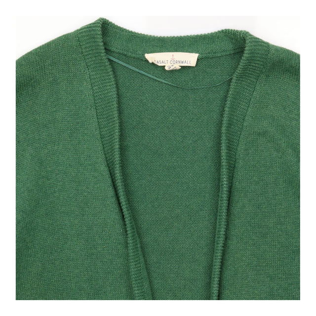 Cardigan Forest Green Cotton Longline Open Front